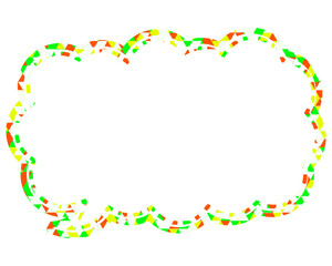 ステンドグラス風吹き出し　三角形模様　細長い雲形