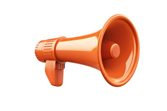 Orange Megaphone for Communication and Announcements  Ideal for Events Protests and Public S
