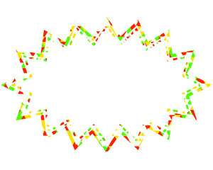 ステンドグラス風吹き出し　三角形模様　細長いギザギザした形