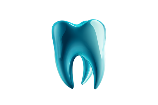 Stylized Blue Tooth Icon with Modern Design for Health and Dental Concepts