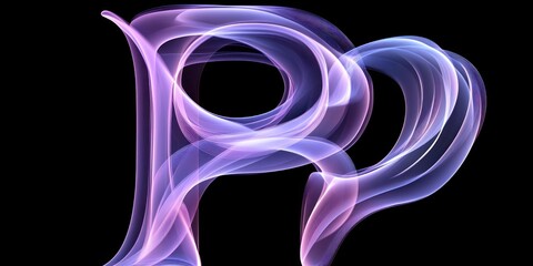 Naklejka premium Glowing Purple and Blue Smoke Letter R