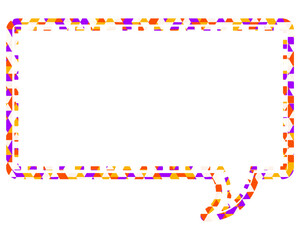 Fototapeta premium ステンドグラス風吹き出し 三角形模様 四角形