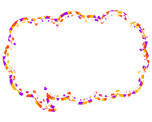 ステンドグラス風吹き出し　三角形模様　細長い雲形