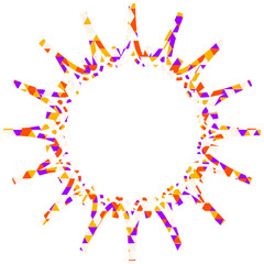 ステンドグラス風吹き出し　三角形模様　ギザギザした形