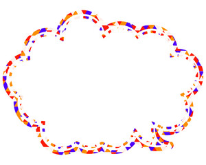 ステンドグラス風吹き出し　三角形模様　丸みのある雲形
