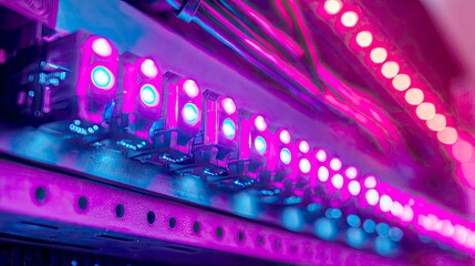 Neon Dreams: Abstract Tech Art with Vibrant LED Lights