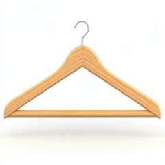 Simple and sturdy wooden coat hanger, perfect for keeping clothes organized and wrinklefree on a clean white backdrop.