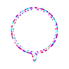 ステンドグラス風吹き出し　三角形模様　丸形の下向き