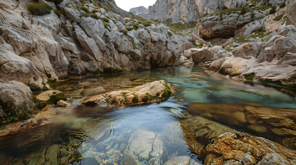 Captivating Urederra River Source in Sierra de Urbasa. Natural Beauty Landscape