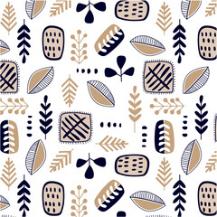 Bohemian style bamboo leaf pattern