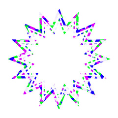 ステンドグラス風吹き出し　三角形模様　ギザギザした形