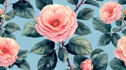 Pink Roses: Elegant Floral Watercolor Pattern