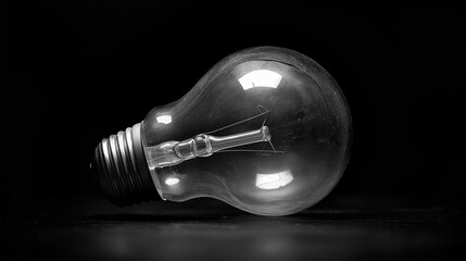 Extinguished light bulb on a dark surface, depicting the sudden blackout. The photo captures the fragility of modern infrastructures and the silence of a blackout