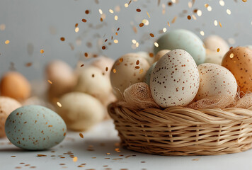 Obraz premium easter eggs in a basket