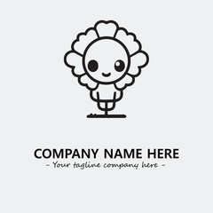 Flower illustration black and white for logo company vector image