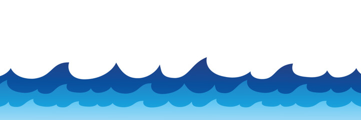 waves layer vector seamless cartoon style banner