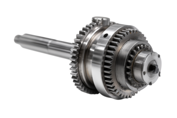 Detailed Closeup Of Gear Mechanism isolated on transparent background 