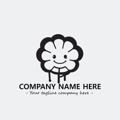 Flower illustration black and white for logo company vector image