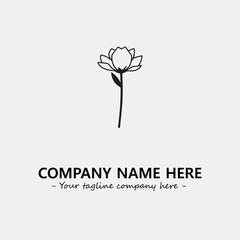 Obraz premium Flower illustration black and white for logo company vector image