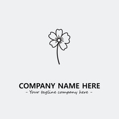 Flower illustration black and white for logo company vector image