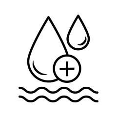 Skin hydration line outline icon  vector illustration, pictogram isolated on white background. color editable
