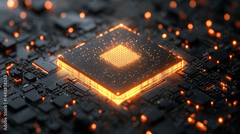 Poster illuminated microchip: a glimpse into the heart of modern technology