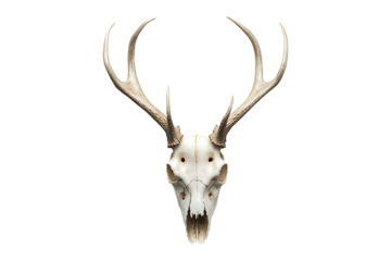A white deer skull isolated on transparent background
