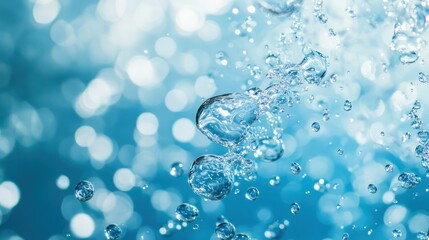 Captivating cascade: A mesmerizing dance of water droplets in aquatic backdrop