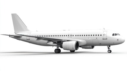 Obraz premium White Airplane Ready for Takeoff