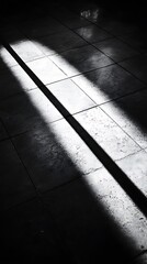 Abstract monochromatic floor with dramatic shadows and light contrast
