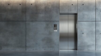 Modern Elevator in a Sleek Concrete Building