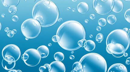 Delicate Blue Bubbles Pattern