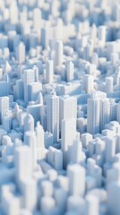 Obraz premium Modern city model, rendered in soft white.