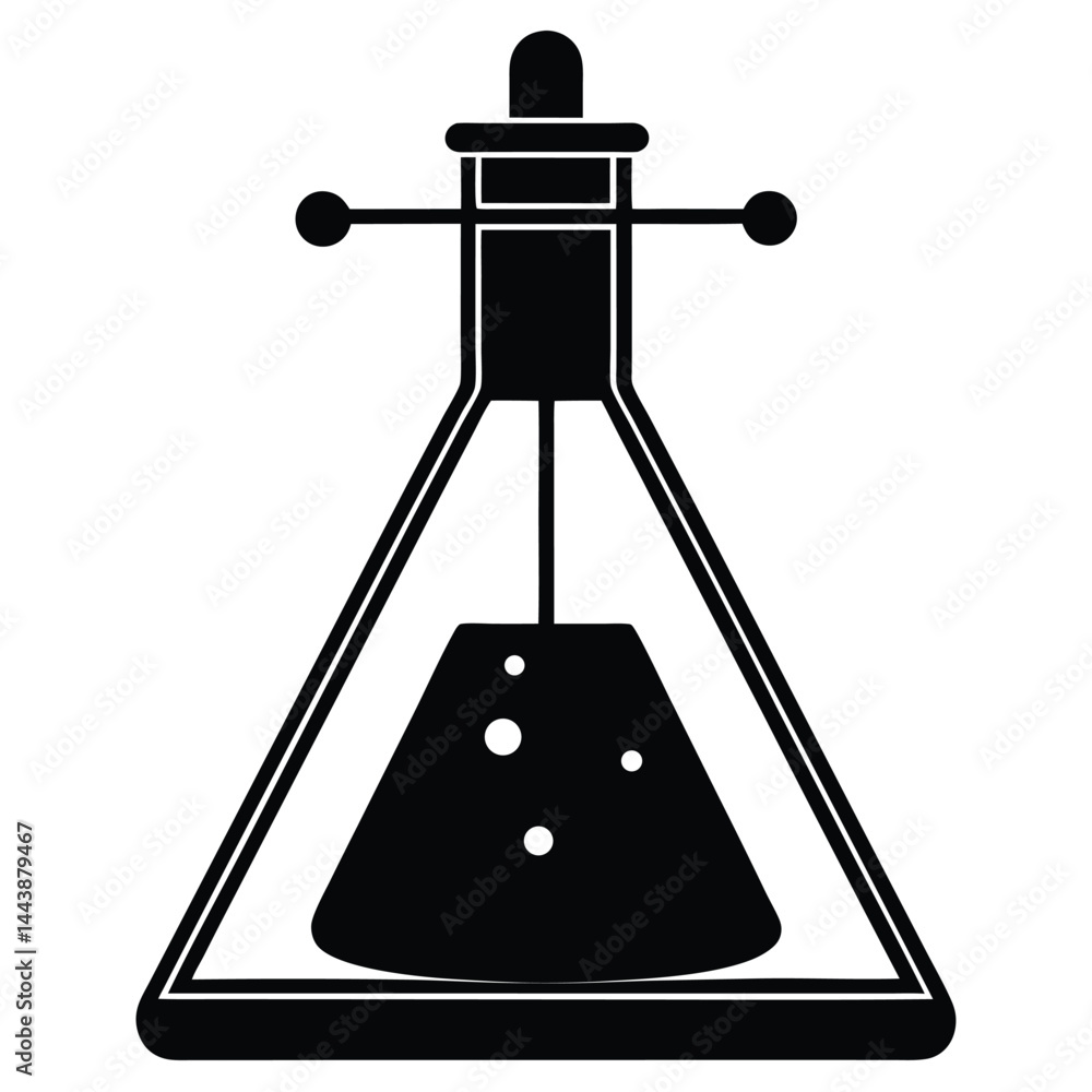 Poster isolated science experiment on white background