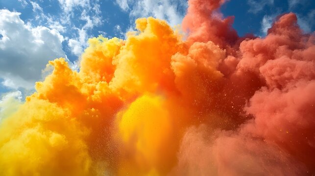 Vibrant Powder Burst of Joyful Indian Festival