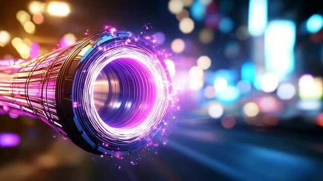 Abstract Colorful Light Trails with Dynamic Circular Motion Effect