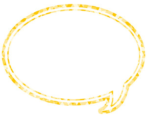 ステンドグラス風吹き出し　三角形模様　丸形