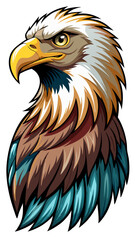 american bald eagle with white background