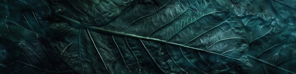 Deep teal leaf texture
