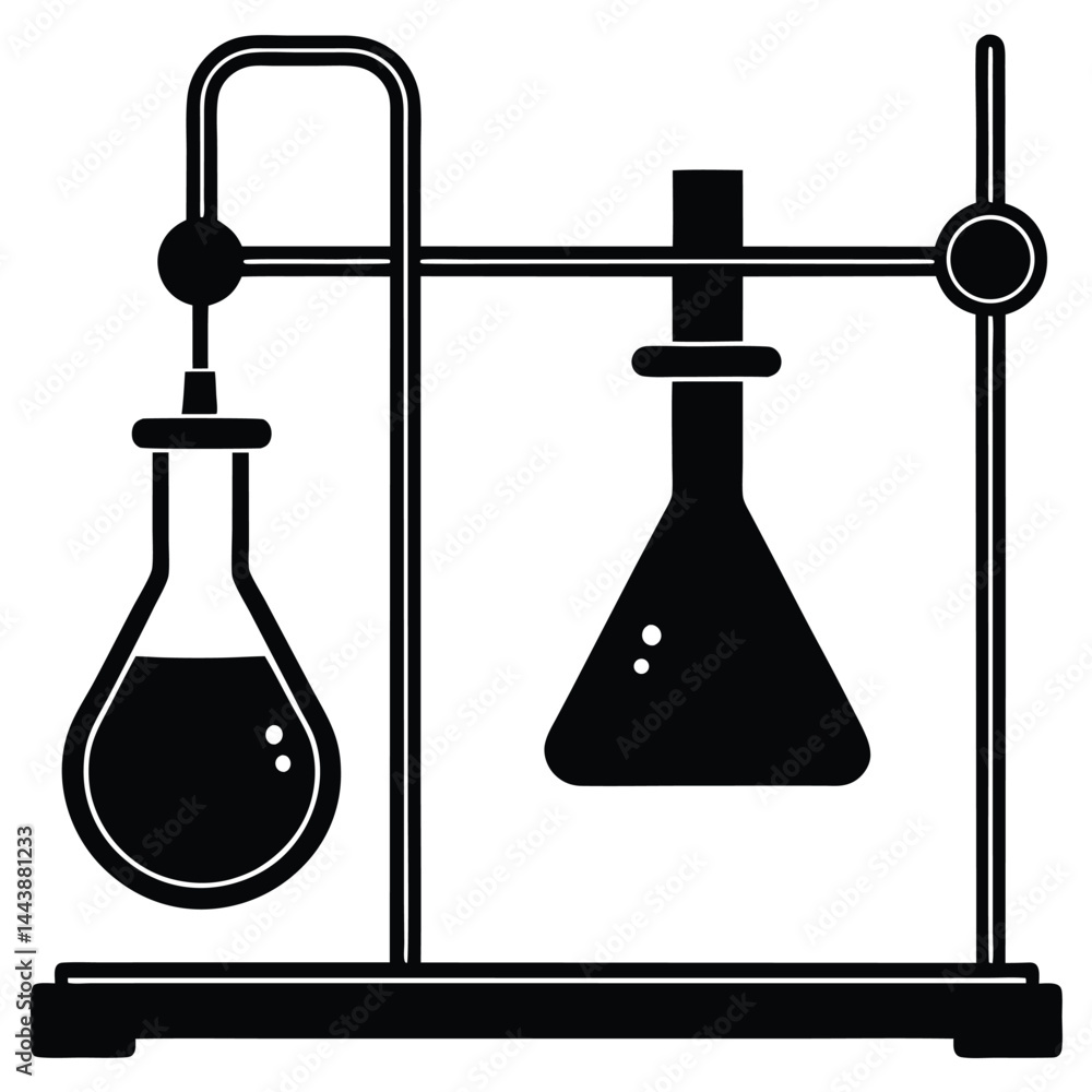 Poster isolated water quality testing in laboratory on white background