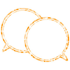 ステンドグラス風吹き出し　三角形模様　重なる会話