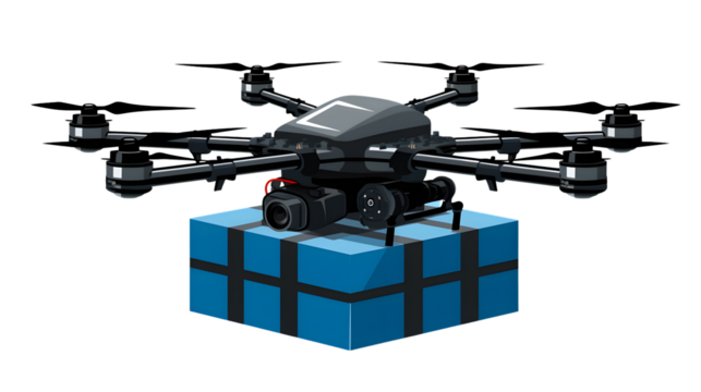 Professional Vector Drone Drop Cargo EPS Pictograph for Creative Projects