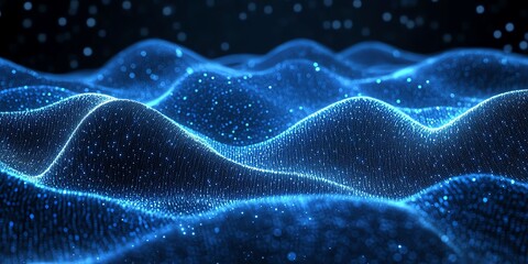 Blue Particle Wave Abstract Background