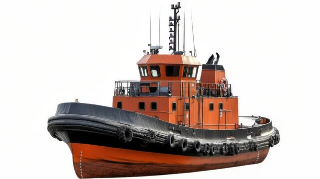 A tug boat floating on the surface of the water, ready for its next task