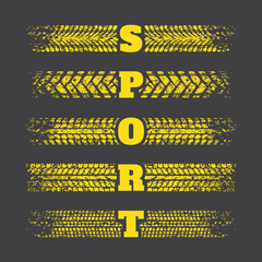 Tire tracks grunge yellow pattern