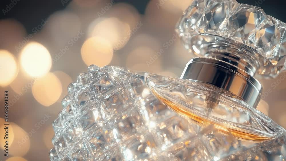 Poster a bottle of perfume sits on top of a table, ready for use