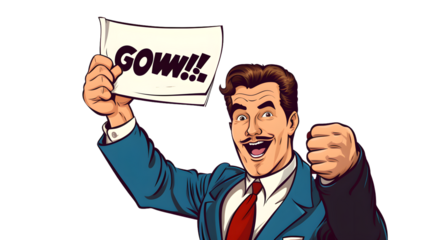 Anchorman Vector Hand Drawn Pop Art Illustration for Media Usage