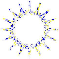 ステンドグラス風吹き出し　三角形模様　ギザギザした形
