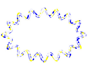 ステンドグラス風吹き出し　三角形模様　細長い丸みのあるギザギザした形