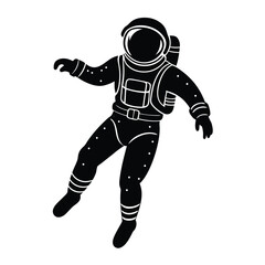 isolated astronaut doing a spacewalk on white background
